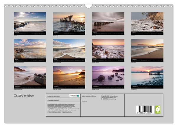 Produktbild: Ostsee erleben (Wandkalender 2026 DIN A3 quer), CALVENDO Monatskalender