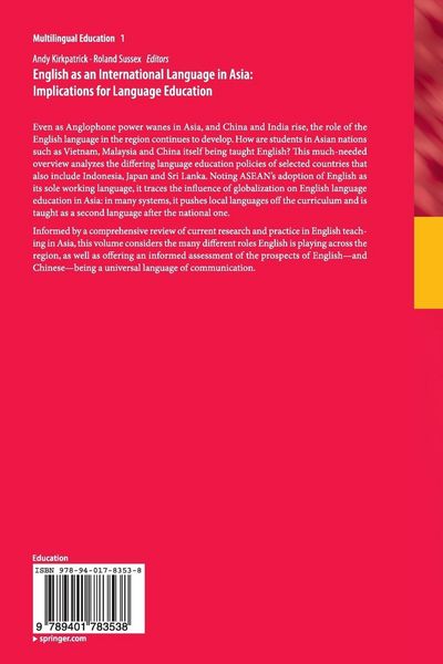 Produktbild: English as an International Language in Asia: Implications for Language Education
