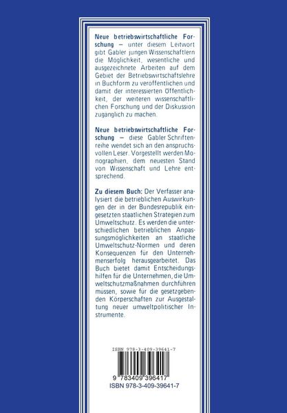 Produktbild: Umweltschutz und Unternehmensplanung