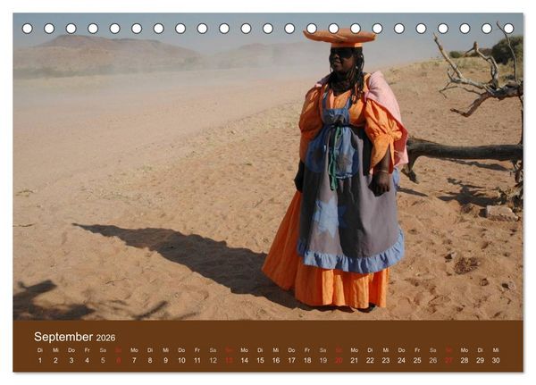Produktbild: Namibia - faszinierende Menschen und Tiere (Tischkalender 2026 DIN A5 quer), CALVENDO Monatskalender