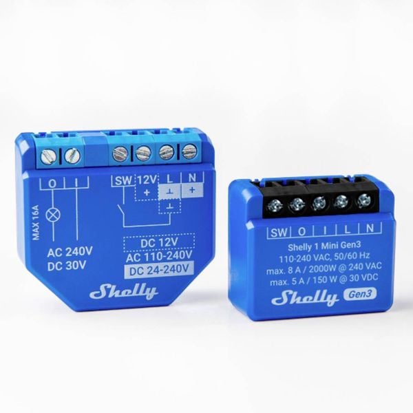 Shelly Plus 1 Mini Gen. 3 Funk-Schalter Wi-Fi, Bluetooth