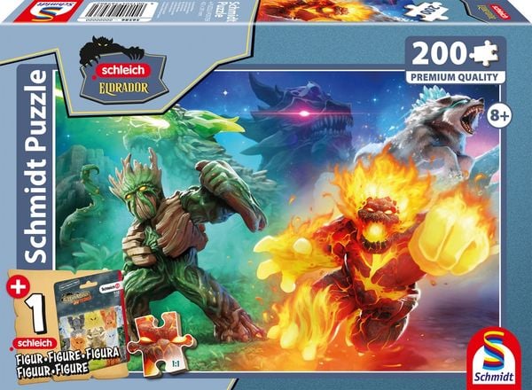 Schmidt 56586 - Schleich Eldrador, Kampf der Welten, Puzzle+Schleich-Figur, 200 Teile