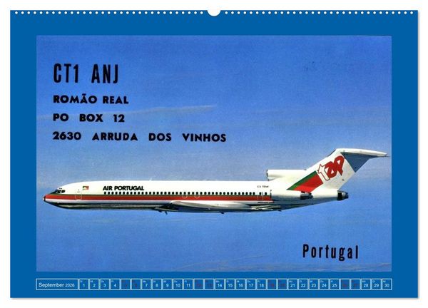 Produktbild: &Uuml;ber den Wolken - Flugzeuge des 20. Jahrhunderts auf Amateurfunkkarten (Wandkalender 2026 DIN A2 quer), CALVENDO Monatskalender