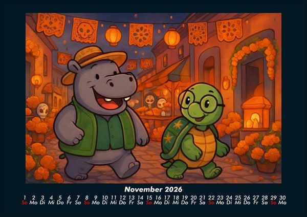 Produktbild: Sash & Taz - Abenteuer in Mexiko 2026 Fotokalender DIN A4