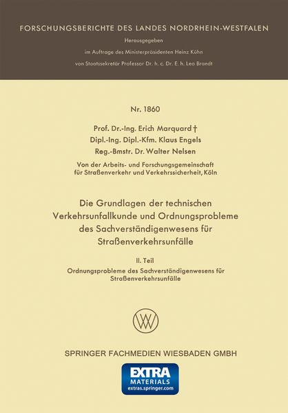 Produktbild: Die Grundlagen der technischen Verkehrsunfallkunde und Ordnungsprobleme des Sachverst&auml;ndigenwesens f&uuml;r Stra&szlig;enverkehrsunf&auml;lle