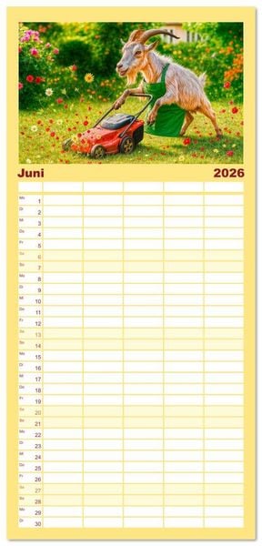 Produktbild: Familienplaner 2026 - Tierische Redewendungen - Ein Kalender voller Spr&uuml;che und Sprachbilder mit 5 Spalten (Wandkalender, 21 x 45 cm) CALVENDO