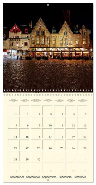 Produktbild: Gand et Bruges au cr&eacute;puscule (Calendrier mural carr&eacute; 2026 30x30 cm) Calendrier double avec une page pour vos prises de notes