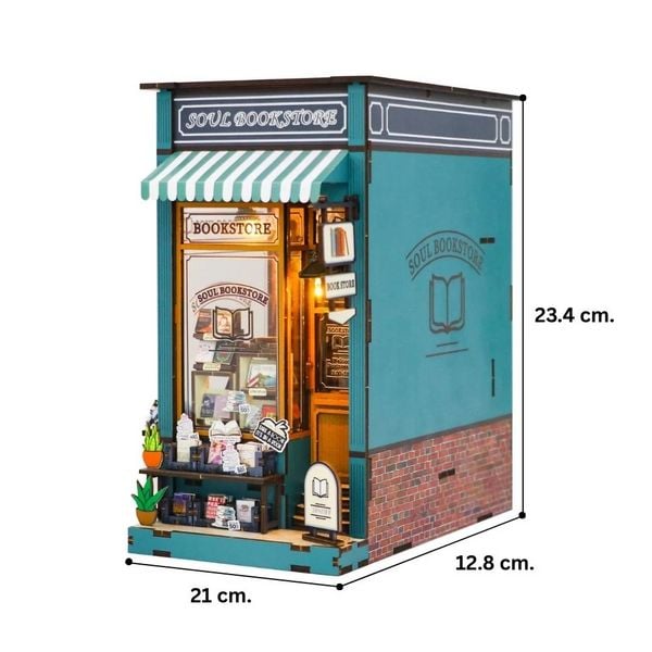 Produktbild: FiguredArt M2314 - DIY Book Nook, Soul Bookstore, B&uuml;cherei der Seele, Puzzle, 62 Teile, Miniatur-Diorama