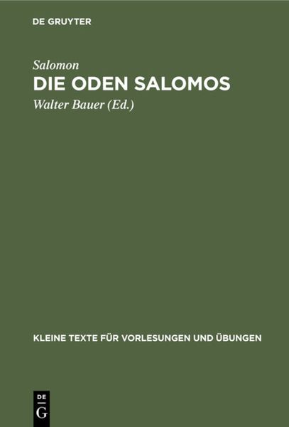 Produktbild: Die Oden Salomos