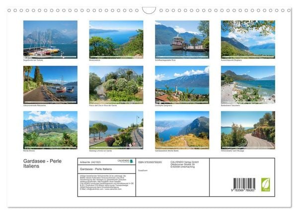 Produktbild: Gardasee - Perle Italiens (Wandkalender 2027 DIN A3 quer), CALVENDO Monatskalender