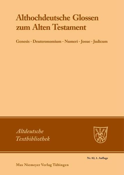 Produktbild: Althochdeutsche Glossen zum Alten Testament