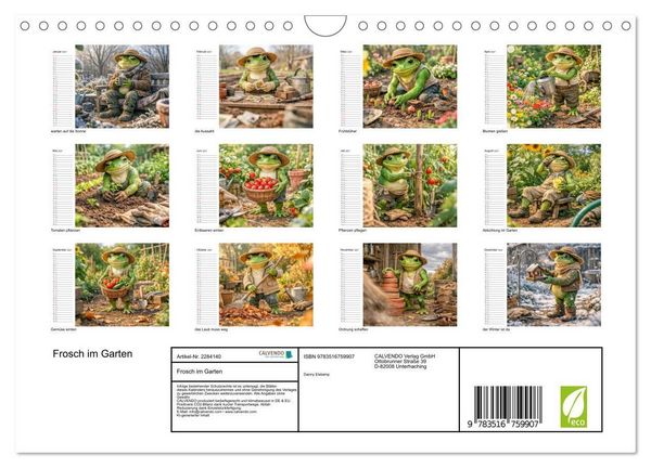 Produktbild: Frosch im Garten (Wandkalender 2027 DIN A4 quer), CALVENDO Monatskalender