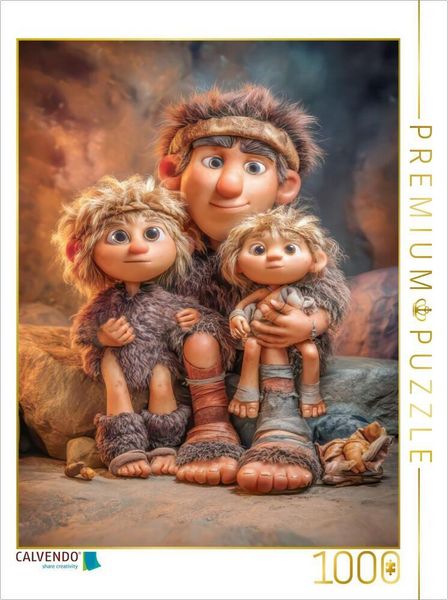 CALVENDO Puzzle Steinzeitkarikaturen | 1000 Teile Lege-Größe 64x48cm Foto-Puzzle für glückliche Stunden