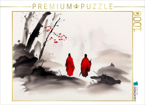 CALVENDO Puzzle Zwei Mönche | 1000 Teile Lege-Größe 64x48cm Foto-Puzzle für glückliche Stunden