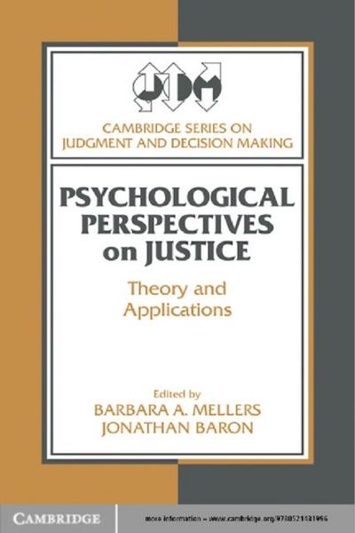 Produktbild: Psychological Perspectives on Justice