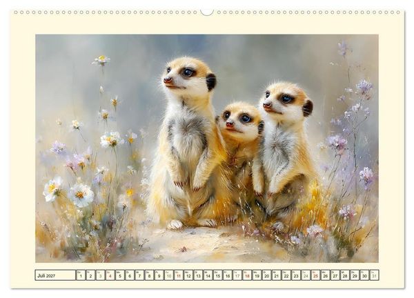 Produktbild: Erdm&auml;nnchen. Kleine Helden der Savanne (hochwertiger Premium Wandkalender 2027 DIN A2 quer), Kunstdruck in Hochglanz
