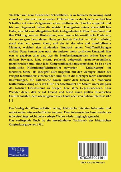 Produktbild: Wilhelm Emmanuel von Kettelers Schriften