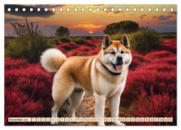 Produktbild: Akita Inu - Inbegriff der Treue (Tischkalender 2026 DIN A5 quer), CALVENDO Monatskalender