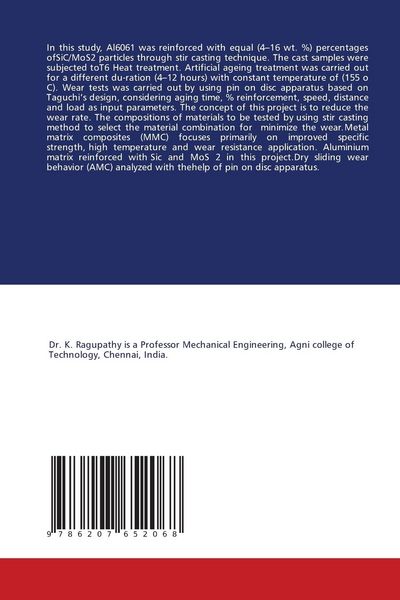 Produktbild: Dry Sliding Wear Behaviour Of Heat Treated (t6) Aluminum Composite