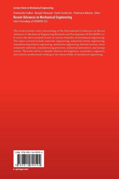 Produktbild: Recent Advances in Mechanical Engineering