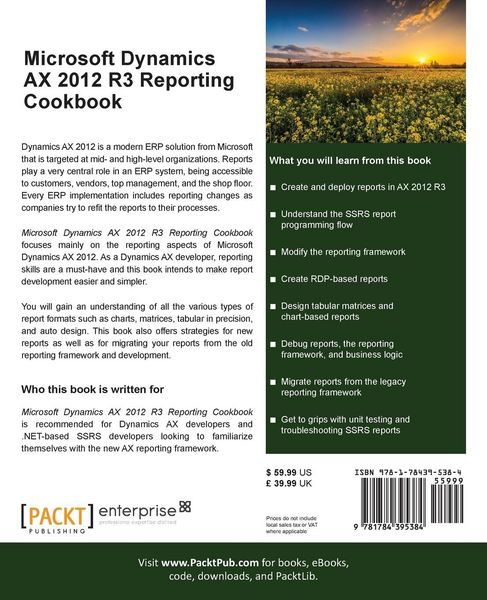 Produktbild: Microsoft Dynamics AX 2012 R3 Reporting Cookbook