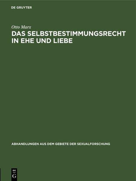 Produktbild: Das Selbstbestimmungsrecht in Ehe und Liebe