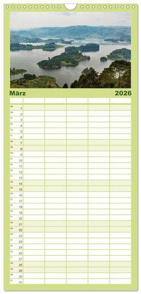 Produktbild: Familienplaner 2026 - Uganda - ein Land der Vielfalt mit 5 Spalten (Wandkalender, 21 x 45 cm) CALVENDO