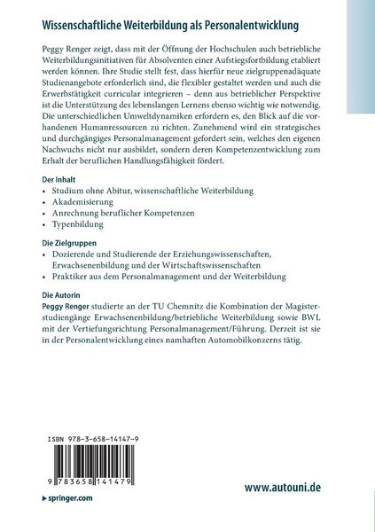 Produktbild: Wissenschaftliche Weiterbildung als Personalentwicklung