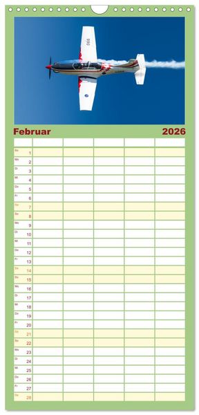 Produktbild: Familienplaner 2026 - Milit&auml;rflieger mit 5 Spalten (Wandkalender, 21 x 45 cm) CALVENDO