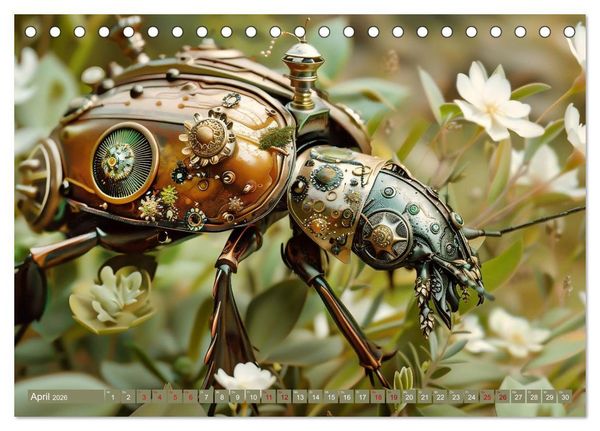 Produktbild: Die fantastische Welt der Steampunk-Insekten (Tischkalender 2026 DIN A5 quer), CALVENDO Monatskalender