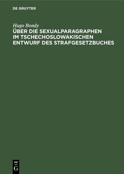 Produktbild: &Uuml;ber die Sexualparagraphen im tschechoslowakischen Entwurf des Strafgesetzbuches