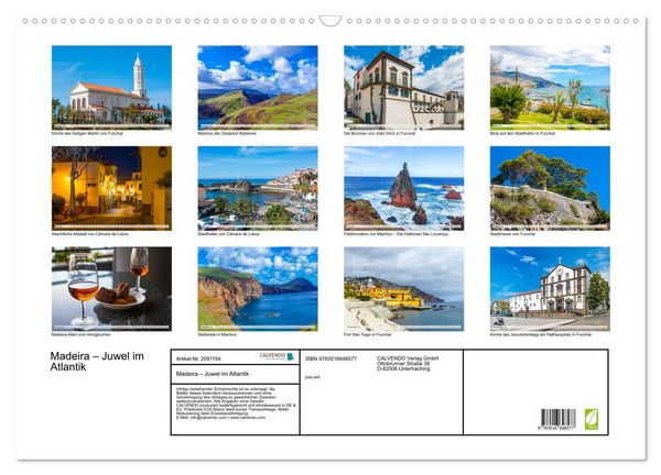 Produktbild: Madeira &ndash; Juwel im Atlantik (Wandkalender 2026 DIN A2 quer), CALVENDO Monatskalender