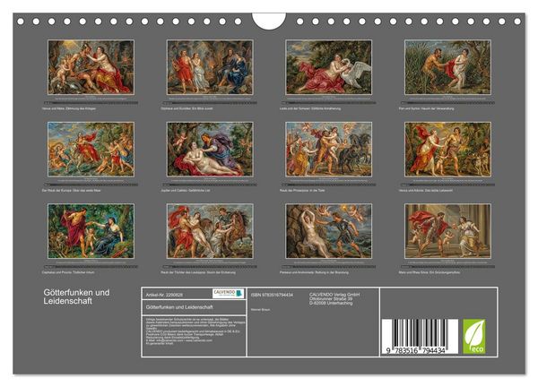 Produktbild: G&ouml;tterfunken und Leidenschaft (Wandkalender 2027 DIN A4 quer), CALVENDO Monatskalender