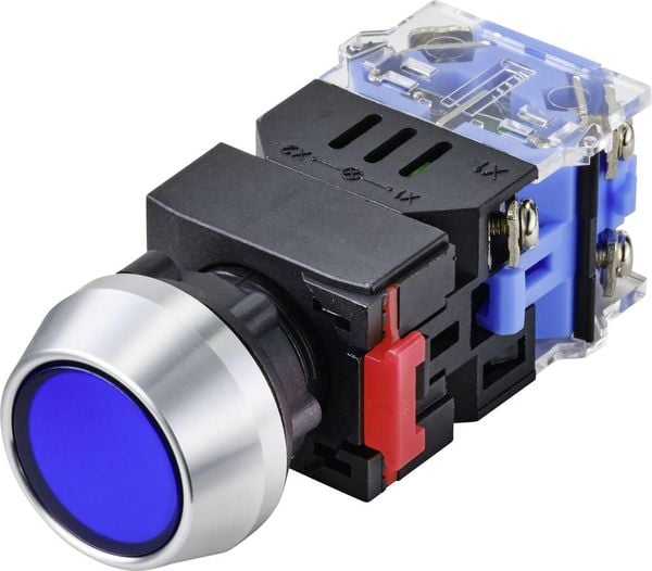 TRU COMPONENTS TC-9428116 LAS0-L-11/B/12V Drucktaster 250 V 5 A 1 x Aus/(Ein) tastend Blau IP40 1 St.
