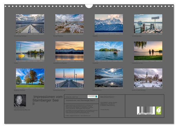 Produktbild: Impressionen vom Starnberger See II (Wandkalender 2026 DIN A3 quer), CALVENDO Monatskalender