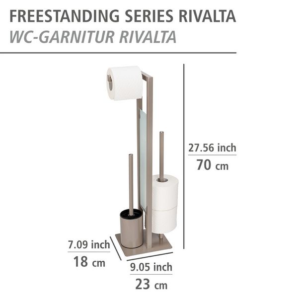 Produktbild: Stand WC-Garnitur Mod. Rivalta Taupe, Platte aus Sicherheitsglas