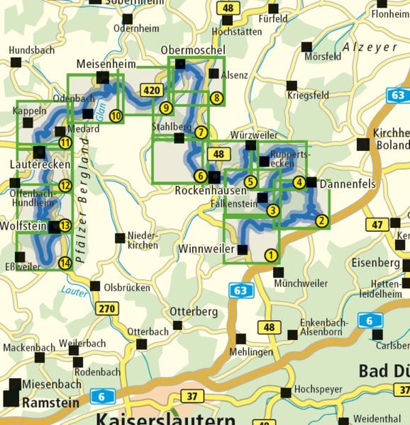 Produktbild: Pf&auml;lzer H&ouml;henweg 1 : 25 000 Wanderkarte