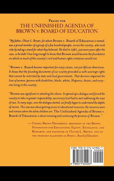 Produktbild: The Unfinished Agenda of Brown v. Board of Education