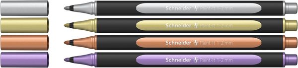 Schneider Metallicliner 020 Paint-It 1-2 mm, 4er Set