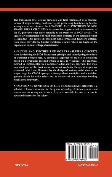 Produktbild: Analysis and Synthesis of MOS Translinear Circuits