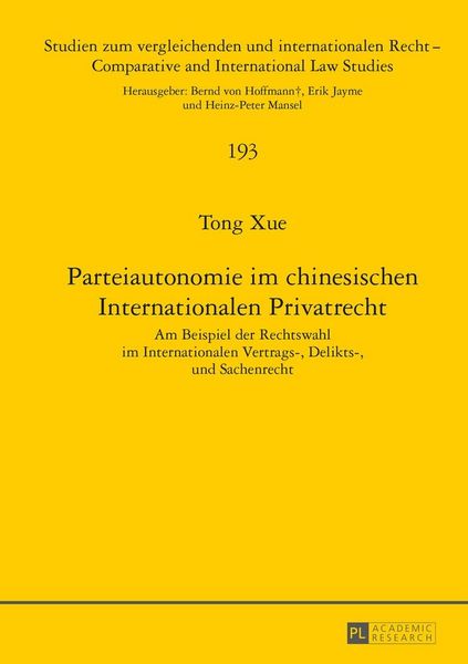 Produktbild: Parteiautonomie im chinesischen Internationalen Privatrecht