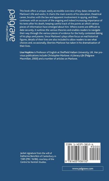 Produktbild: A Christopher Marlowe Chronology