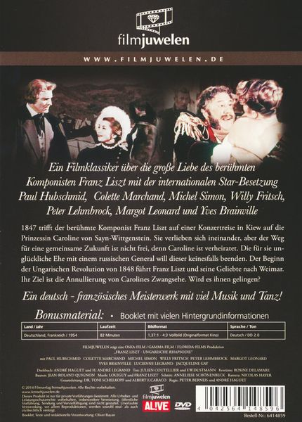 Produktbild: Ungarische Rhapsodie - Franz Liszts gro&szlig;e Liebe - Filmjuwelen
