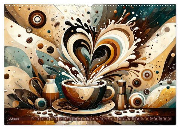 Produktbild: Kaffee & Kunst: Ein Kalender f&uuml;r Genie&szlig;er (hochwertiger Premium Wandkalender 2026 DIN A2 quer), Kunstdruck in Hochglanz