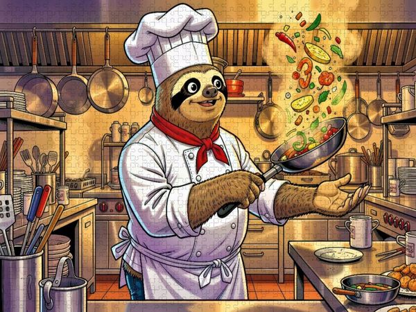 Produktbild: CALVENDO Puzzle Ein Motiv aus dem Kalender Lustiges Faultier im Beruf - Comic | 1000 Teile Lege-Gr&ouml;&szlig;e 64x48cm Foto-Puzzle f&uuml;r gl&uuml;ckliche Stunden