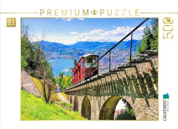 CALVENDO Puzzle Standseilbahn auf den Monte Brè | 500 Teile Lege-Größe 48 × 36 cm Foto-Puzzle für Erwachsene