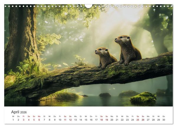 Produktbild: W&auml;chter des Flusses - Ein Jahr mit Fischottern (Wandkalender 2026 DIN A3 quer), CALVENDO Monatskalender