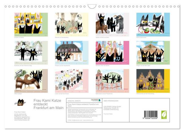 Produktbild: Frau Kami Katze entdeckt Frankfurt am Main (Wandkalender 2027 DIN A3 quer), CALVENDO Monatskalender