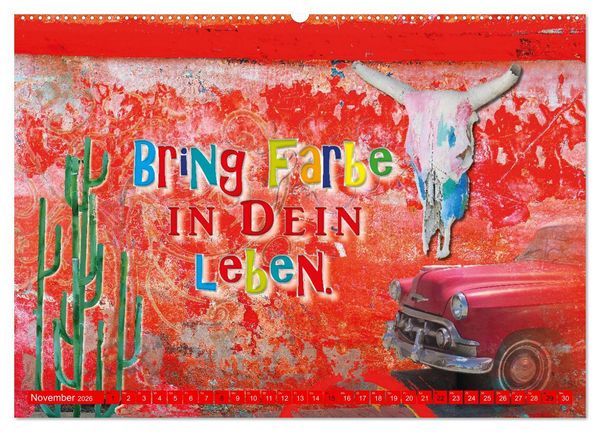 Produktbild: Leben ist das mit den fr&ouml;hlichen Farben (hochwertiger Premium Wandkalender 2026 DIN A2 quer), Kunstdruck in Hochglanz