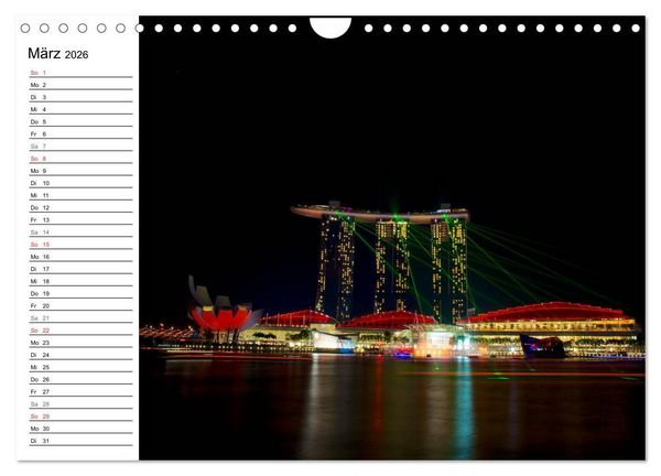 Produktbild: Singapur Stadt der Skylines (Wandkalender 2026 DIN A4 quer), CALVENDO Monatskalender